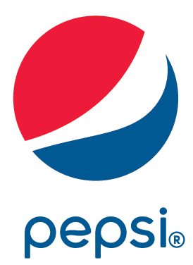Circle with red, white and blue designs over the word Pepsi.