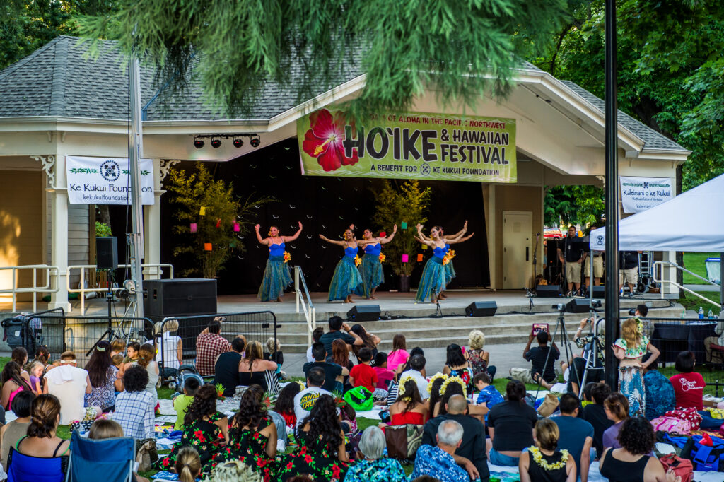 Dancers on Main Stage at Four Days of Aloha Festival in Esther Short Park.