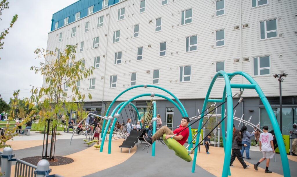 Playground area at Fourth Plain Community Commons (a Vancouver Housing Authority affordable housing project)