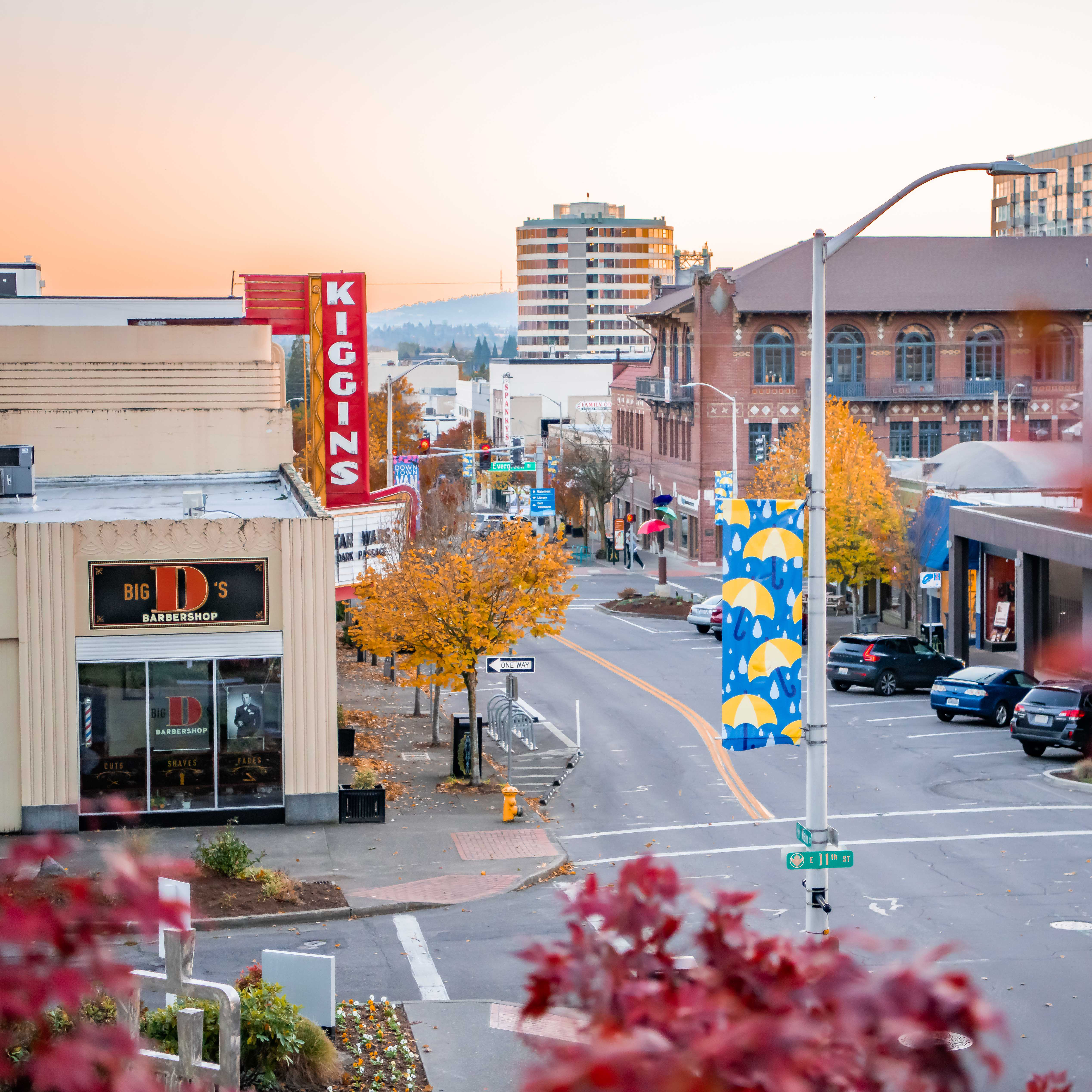 View of Kiggins Theatre looking south down Main Street